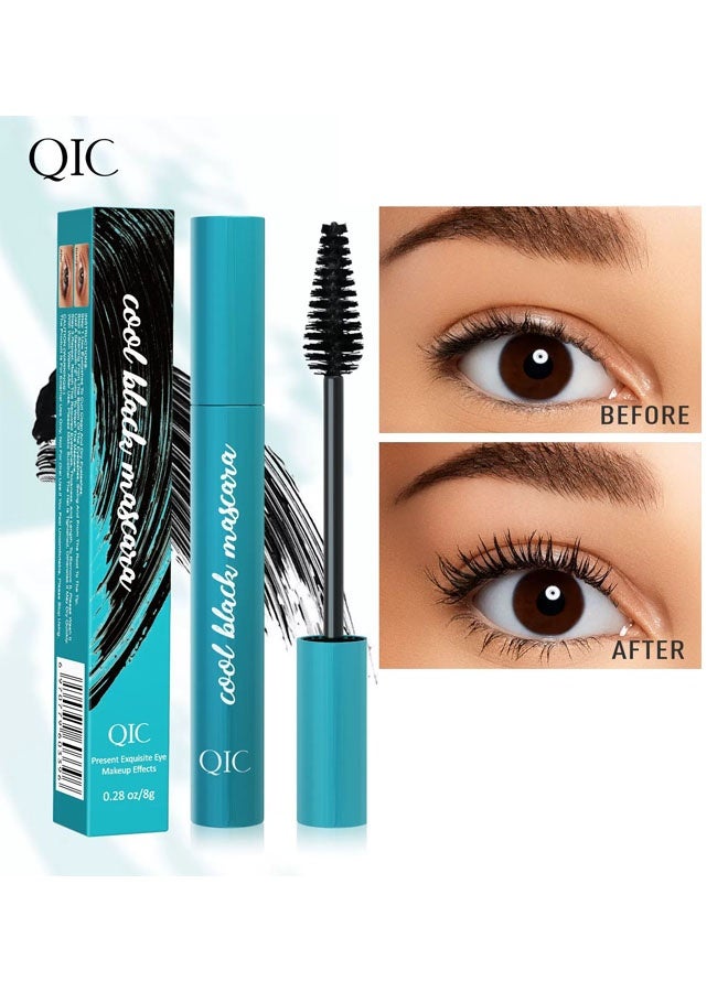 QIC Cool Black Mascara – Waterproof, 24H Long-Lasting, Volumizing & Curling Lash Enhancer - Image 1