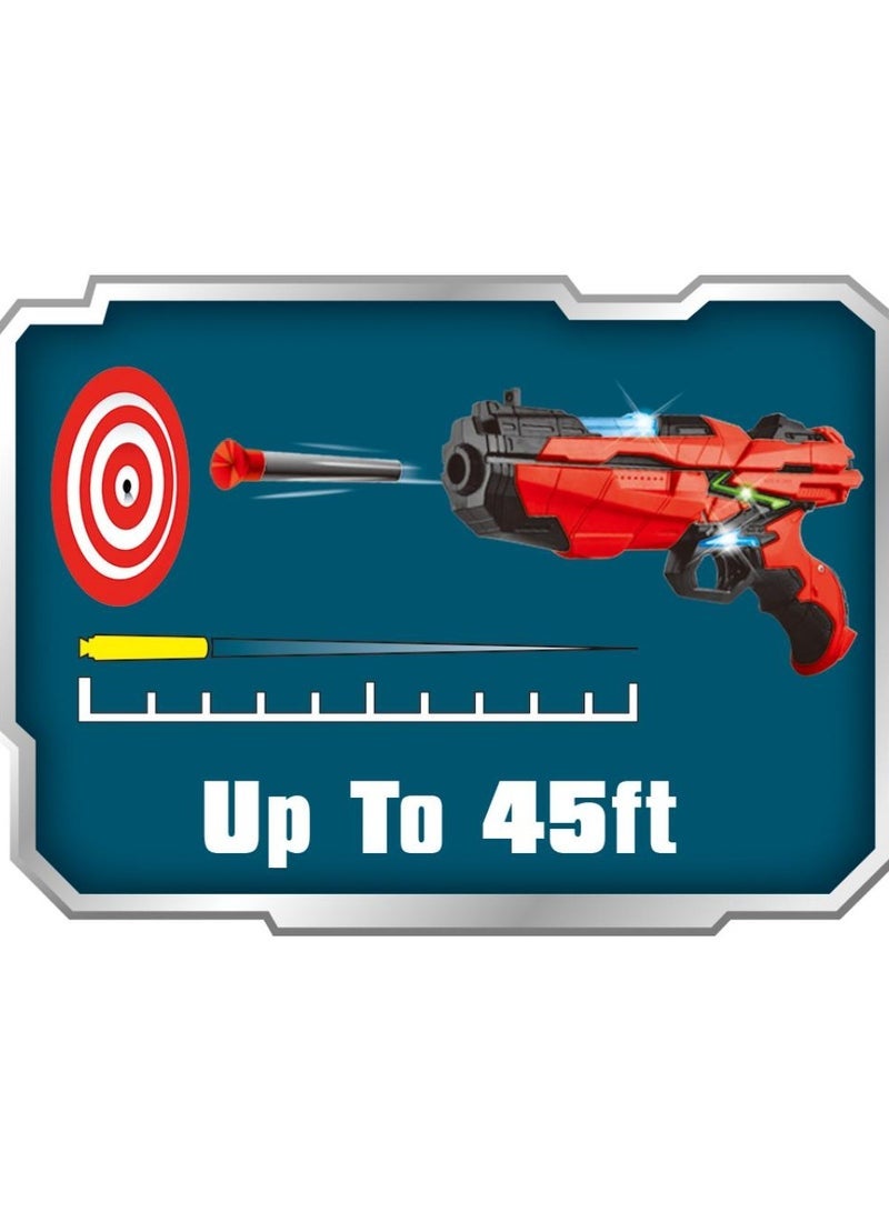 Power Joy بلاستر باور جوي شوتيرز X -4 مع 6 رصاصات رغوية مع أضواء، قطعة متنوعة (قد يختلف اللون) يعمل بالبطارية | ألعاب أكشن | لعبة تفاعلية | بلاستر ألعاب | مسدس ألعاب يمكنه إطلاق النار لأكثر من 45 قدم! | هدية للأطفال والبالغين - Image 2