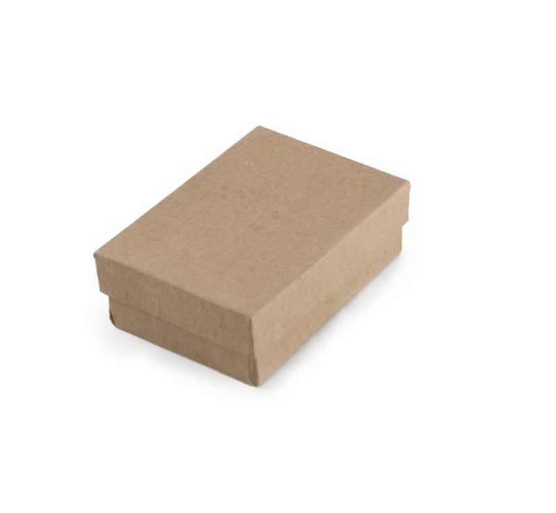 Tioneer Lot of 25 pcs 3 14 x 2 14 x 1 Kraft Cotton Filled Jewelry Boxes