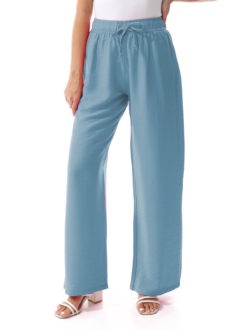 Master Jeans Women's Linen Wide-Leg Trousers, Sky Blue