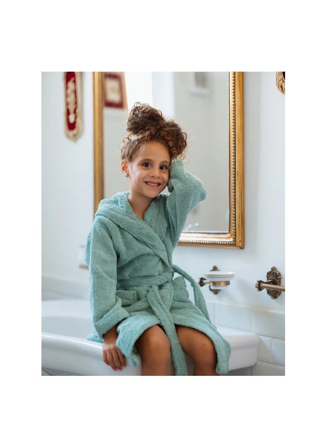 Generic Kids Bathrobe 100% Cotton (mint green) (12 years)  - Image 3