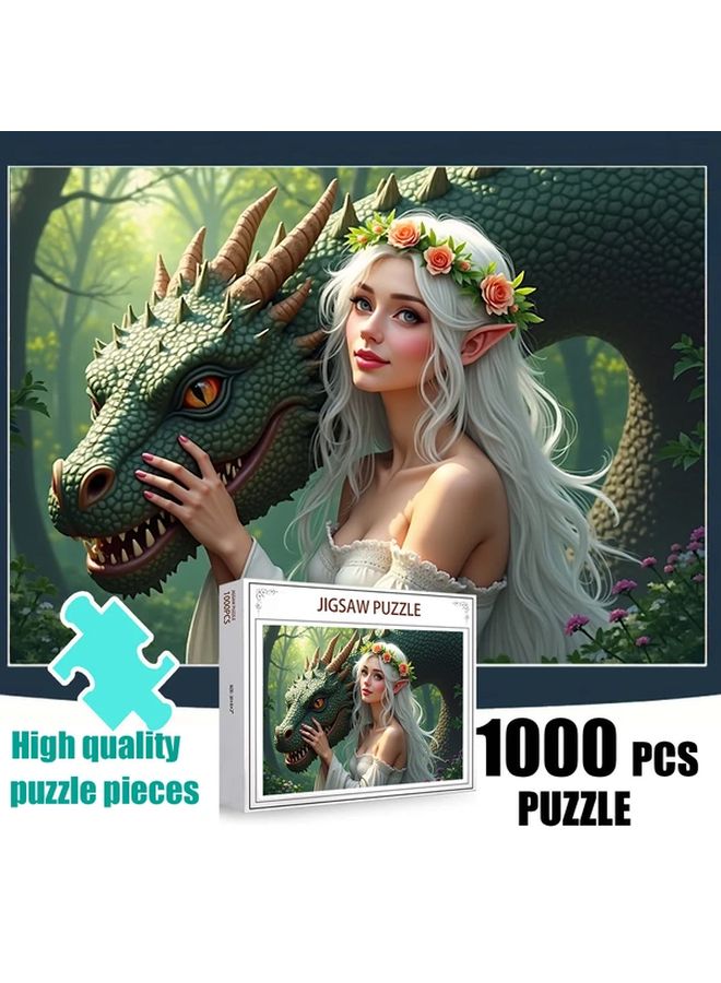 1000 Pcs Fantasy Dragon Jigsaw Puzzle For Adults Home Decor Wall Art Gift - Image 1