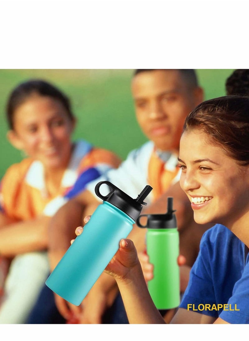 SYOSI - Straw Lid Suitable For Hydro Flask,Straw Cap Wide-Mouth Water Bottle 18 32 40 Ounces (About 1.18 Liters) Wide Mouth, Straw Top Cap Replacement Cap (With 2 Straws And 1 Brush) - Image 1
