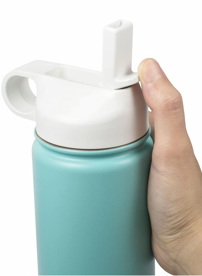 SYOSI - Straw Lid Suitable For Hydro Flask,Straw Cap Wide-Mouth Water Bottle 18 32 40 Ounces (About 1.18 Liters) Wide Mouth, Straw Top Cap Replacement Cap (With 2 Straws And 1 Brush) - Image 1