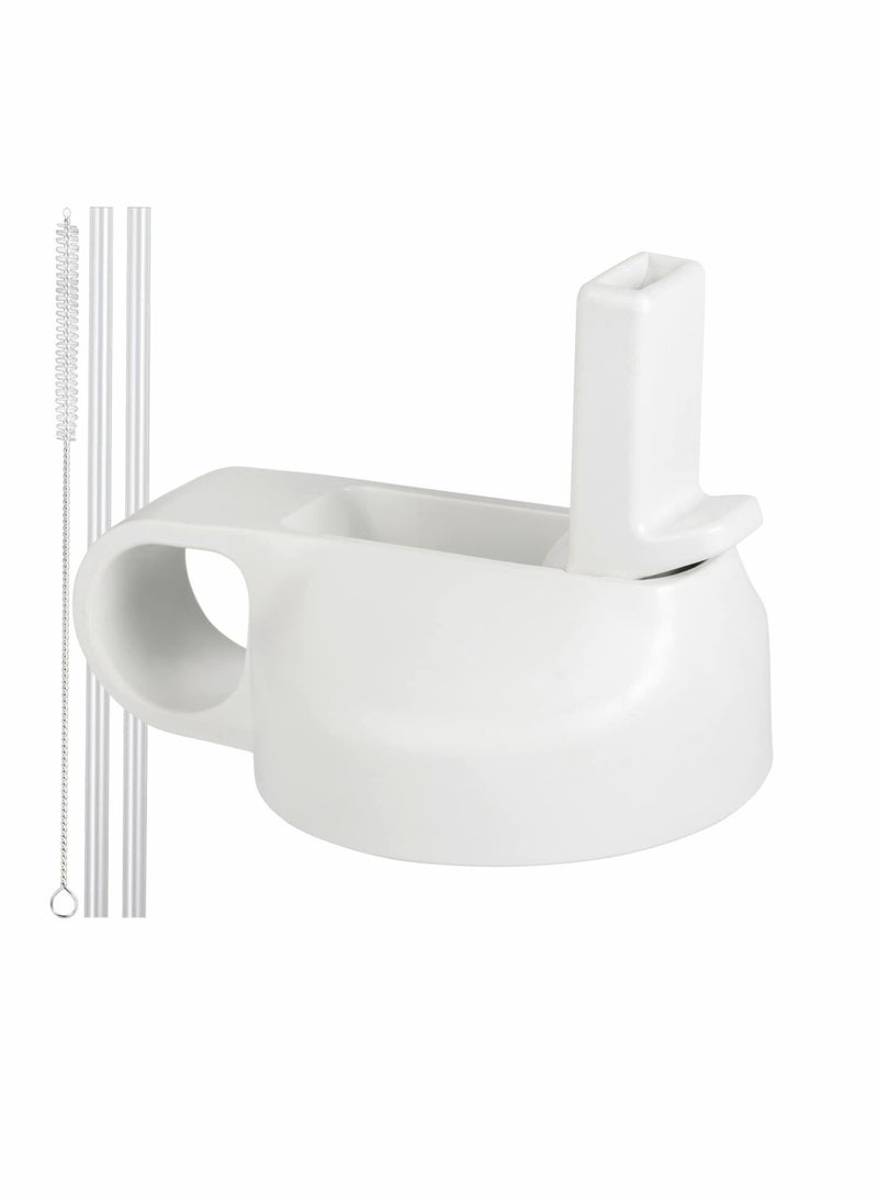 SYOSI - Straw Lid Suitable For Hydro Flask,Straw Cap Wide-Mouth Water Bottle 18 32 40 Ounces (About 1.18 Liters) Wide Mouth, Straw Top Cap Replacement Cap (With 2 Straws And 1 Brush) - Image 1