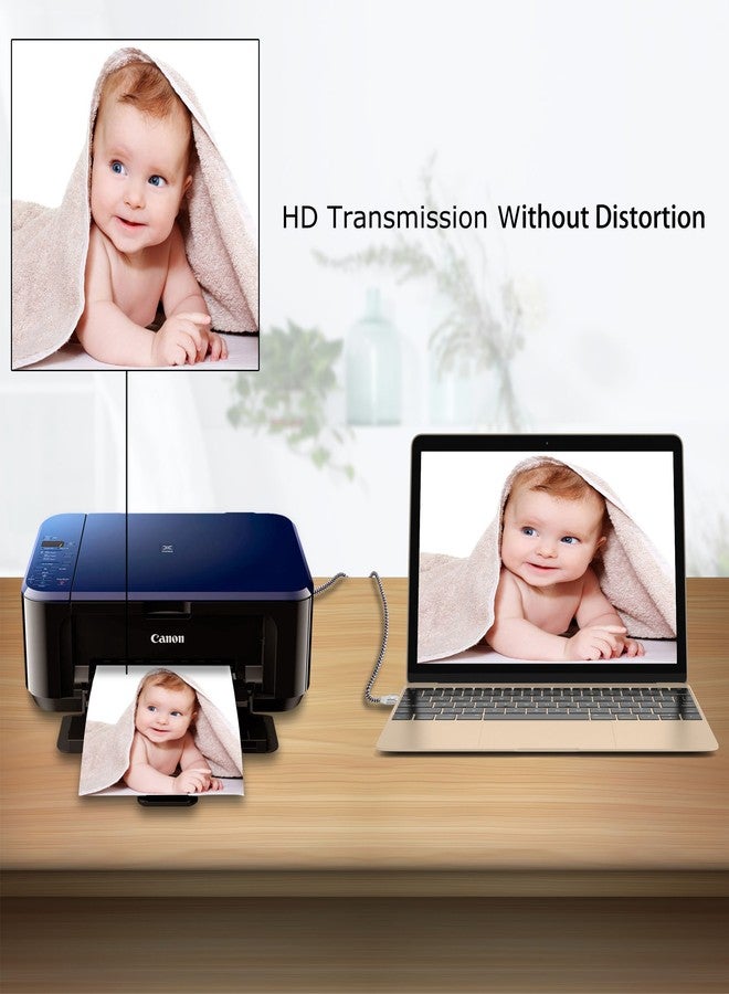 Fasgear 6ft USB C to USB B Cable Nylon Braided Printer Scanner Cord with Metal Connector Compatible with MacBook Pro, AiO, Brother, HP, Canon, Samsung Printers, and More (1.8m, Gray) - Image 5