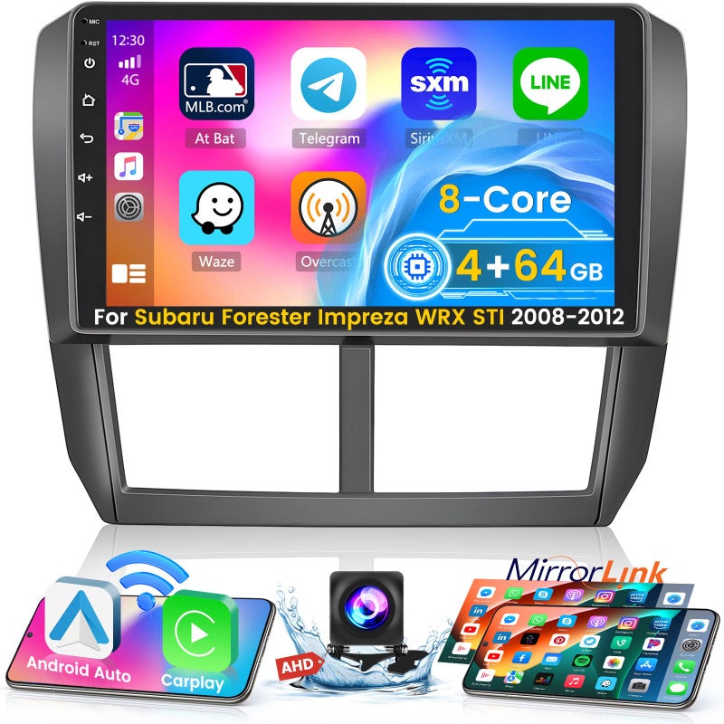 Roinvou 8 Core 4G64G for Subaru Forester Impreza WRX STI 20082012 Android Radio with Wireless Carplay Android Auto 9 Inch IPS Touch Screen Car Stereo Bluetooth 50 32 EQ GPS WiFi 59UI