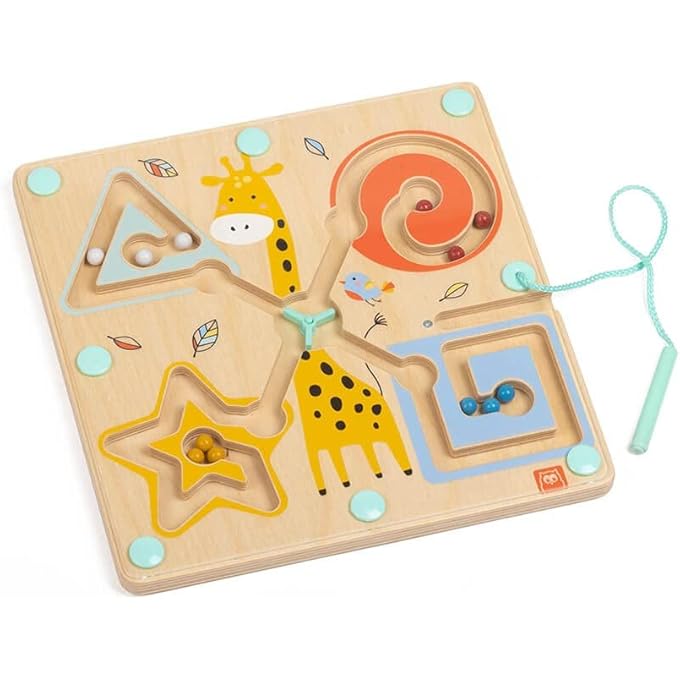 WOODEN MAGNETIC CIRCUIT BALL MAZE WITH WAND, MAGNETIC PUZZLES BOARD, TODDLER ACTIVITIES, COLOR MATCHING GAMES, MONTESSORI TOYS, FINE MOTOR SKILLS TOYS, MAGNET TOYS FOR BOYS & GIRLS - Image 4