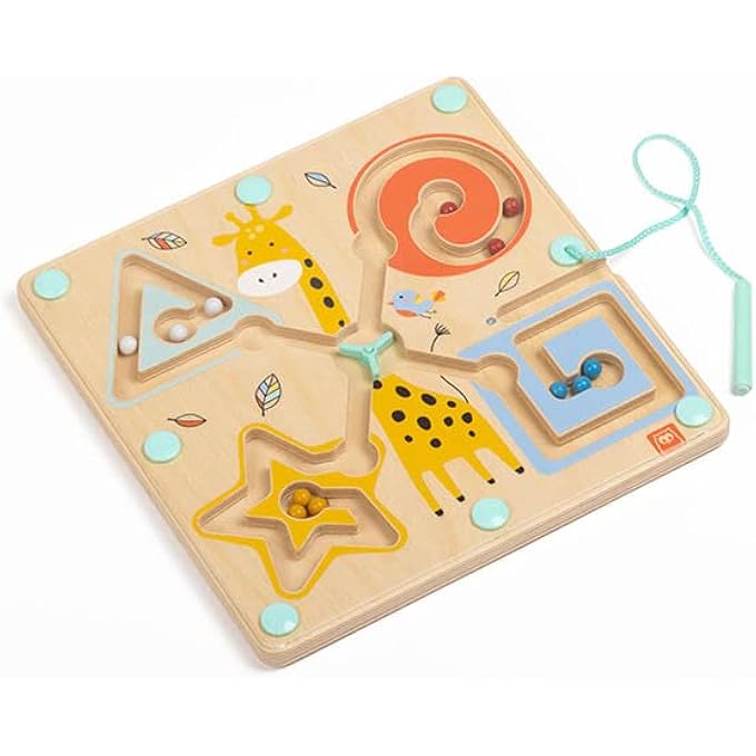 WOODEN MAGNETIC CIRCUIT BALL MAZE WITH WAND, MAGNETIC PUZZLES BOARD, TODDLER ACTIVITIES, COLOR MATCHING GAMES, MONTESSORI TOYS, FINE MOTOR SKILLS TOYS, MAGNET TOYS FOR BOYS & GIRLS - Image 2