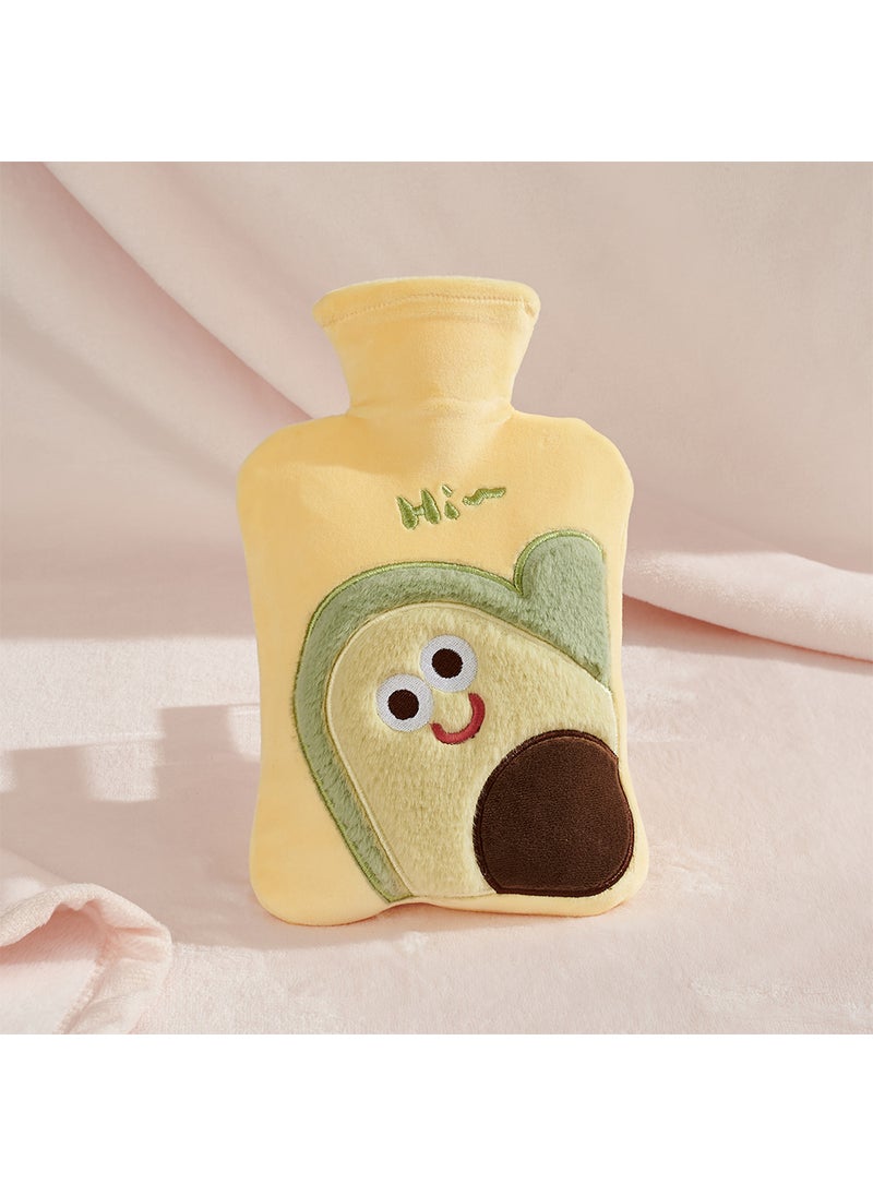 Generic - Portable Cartoon Cute Plush Heated Hand Bag Womens Warming Hand Pouch Studentcute Water Filling Hot Water Bottle Yellow—2000ml hot water bottle ZR020 - Image 1