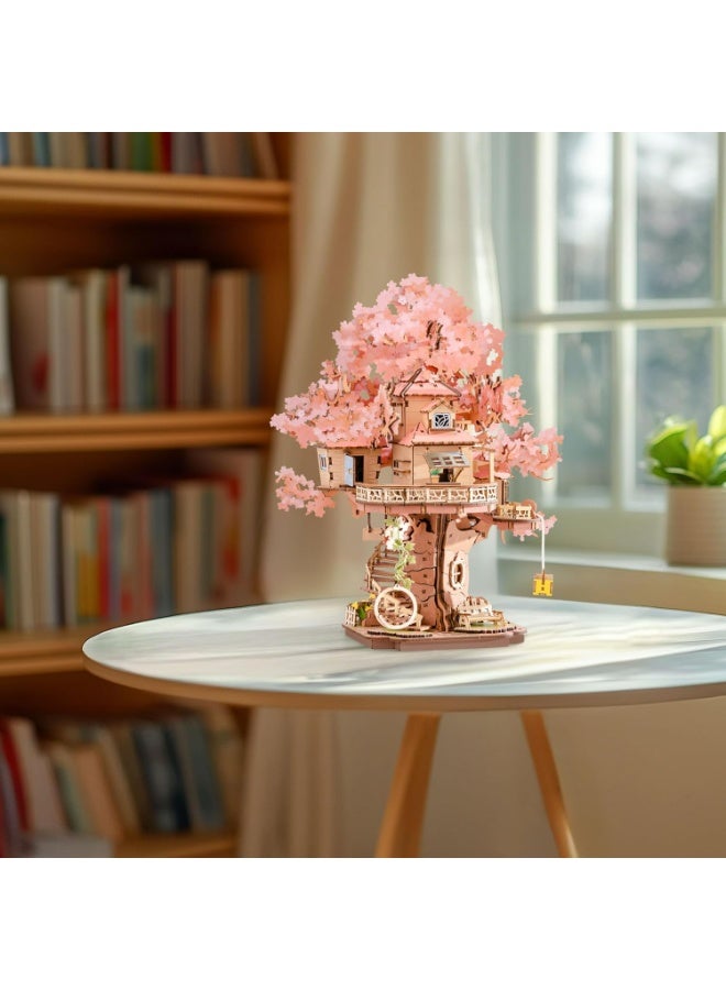 ROBOTIME Rolife Sakura Tree House DIY Wooden 3D Puzzle TGS04 - Image 2