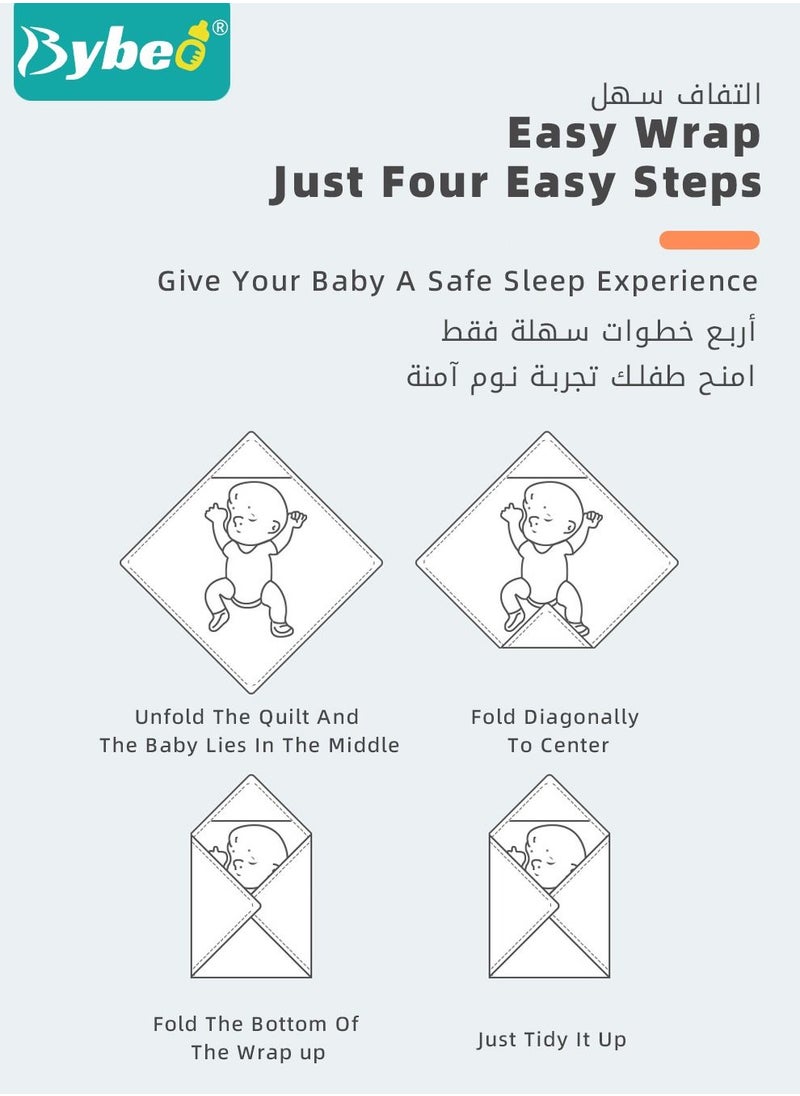 Bybeo 3 PCS Baby Swaddle Blanket for Newborn Infant Swaddling Wrap Babies Sleeping Bag for Boy Girl Soft Cotton Sleep Sack  - Image 3