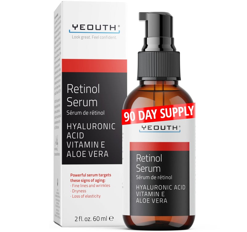 YEOUTH Retinol Serum for Face with Hyaluronic Acid & Vitamin E, Hydrating Retinol Face Serum, Skin Care Suitable for All Skin Types 2oz - Image 1
