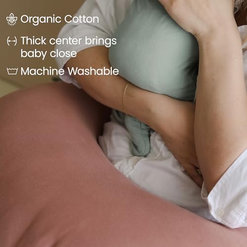 snuggle me Organic Nursing Pillow (New 2025 Design) | Bottle & Breastfeeding Pillow with Organic Cotton Cover & Fiberfill, Machine Washable Feeding Pillow, Newborn Essentials Must Haves (Gumdrop) - v2 - Image 3