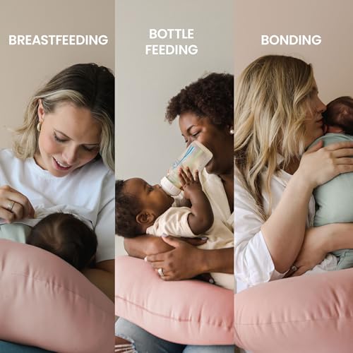 snuggle me Organic Nursing Pillow (New 2025 Design) | Bottle & Breastfeeding Pillow with Organic Cotton Cover & Fiberfill, Machine Washable Feeding Pillow, Newborn Essentials Must Haves (Gumdrop) - v2 - Image 5
