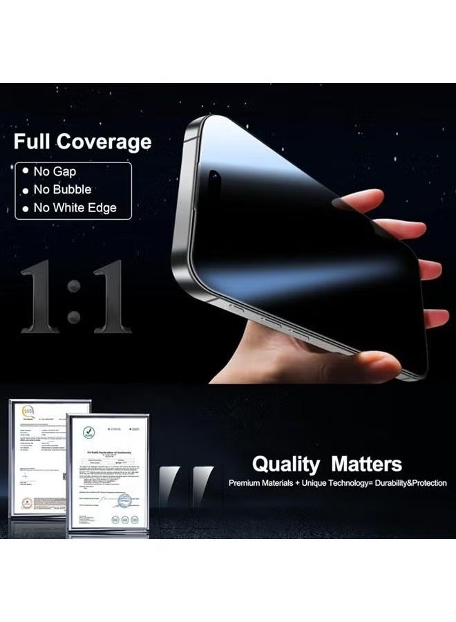 ELTRAZONE 2-Pack Privacy Screen Protector and 2-Pack Camera Lens Protector for iPhone 16 – Ultra 9H+ Tempered Glass, Full Coverage, Scratch Resistant, Anti-Fingerprint, Easy Installation - Image 4