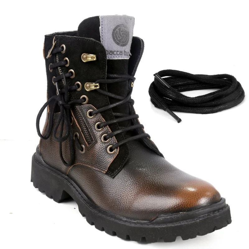 Bacca Bucci Brown Combat Boots Black High Top Combat Boots for Men | Best Price UAE