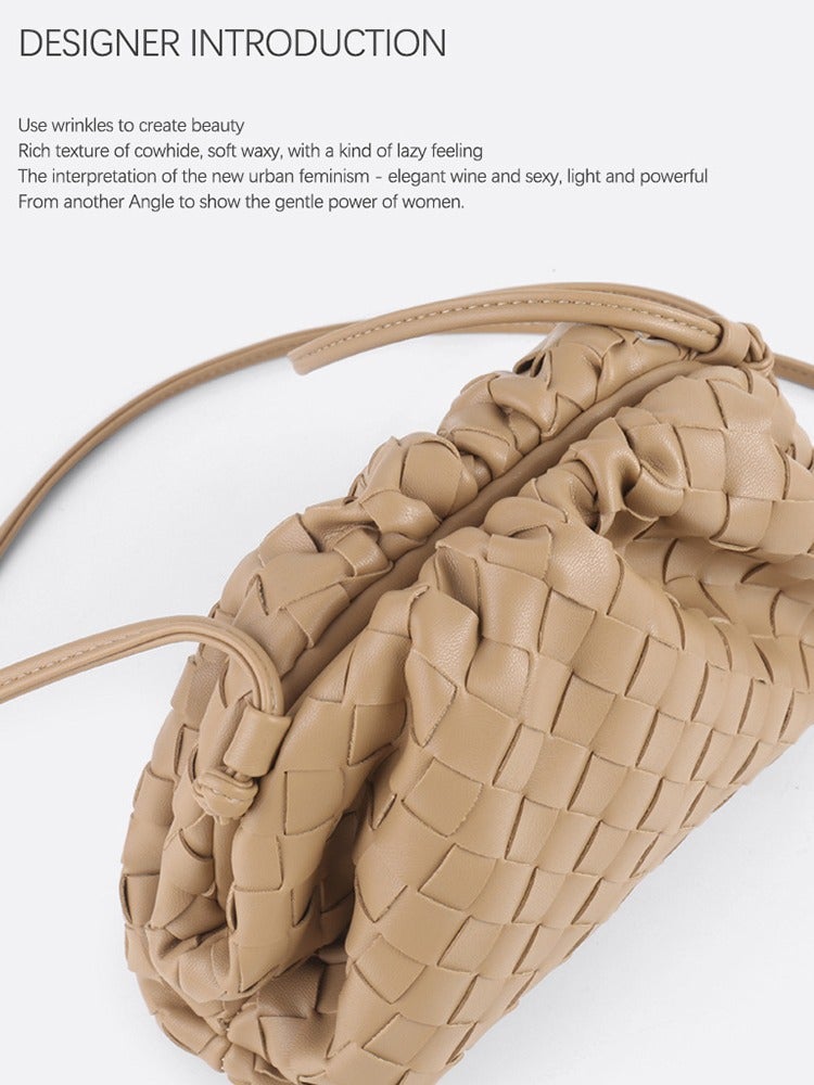 Trendy Women'S Bag, Niche Design Woven Cloud Bag, Fashionable Shoulder Crossbody Clutch Dumpling Bag, Small Size Versatile - Image 5