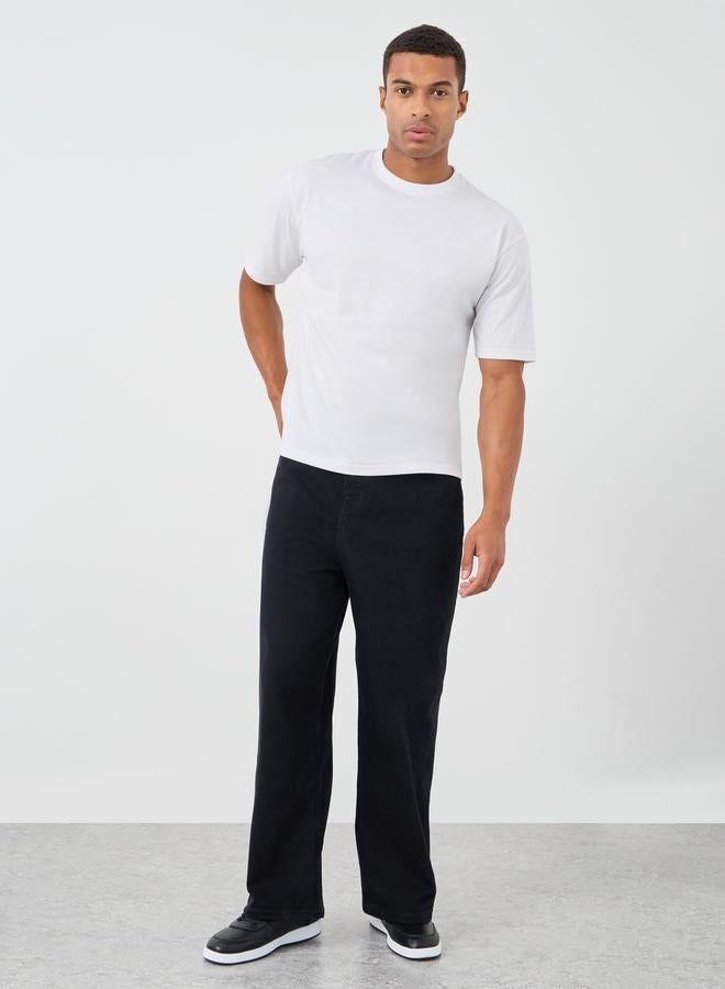 ستايلي تيشيرت ستايلي بطبعة جرافيك يابانية بياقة دائرية مقاس كبير - Image 2