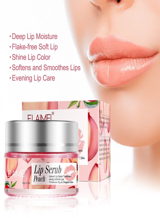 Find Back Lip Scrub Treatment, Lip Scrubs Exfoliating Moisturizer Sugar Lip Surb Cruelty-Free for Repairing Dry & Chapped & Peeling and Cracked Lips, the Best Gift for Lip Care in Autumn and Winter(Peach) - Image 3