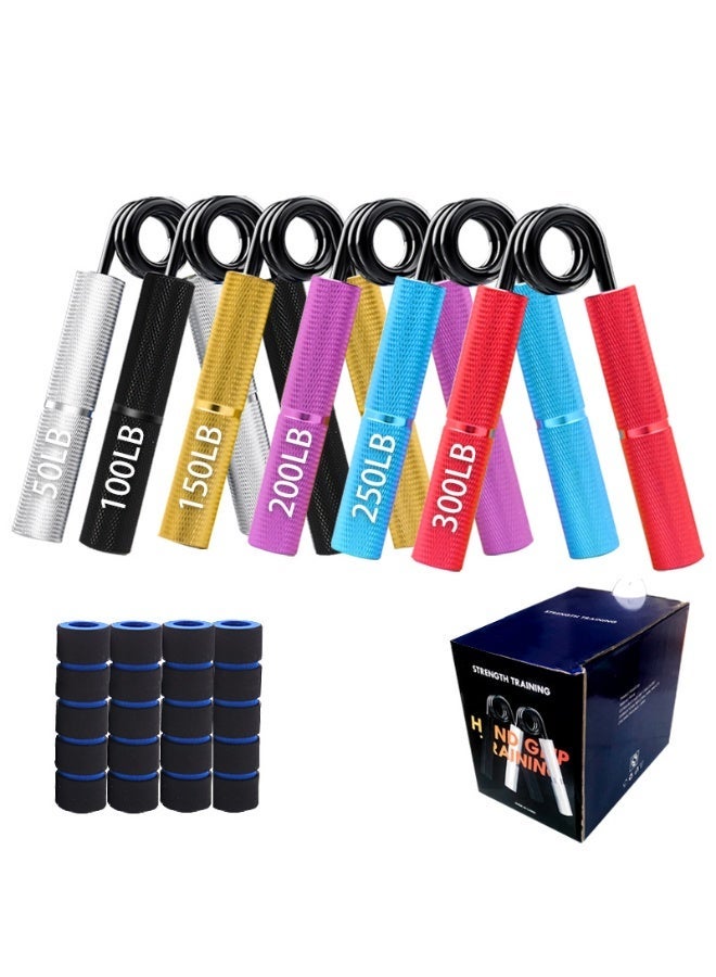 Saudi Select Metal Hand Gripper Colorful Set, 50LB/22KG-300LB/136KG 6 Pack No Slip Heavy-Duty Grip Strength Trainer with Gift Box, Great Wrist & Forearm Hand Exerciser - Image 1