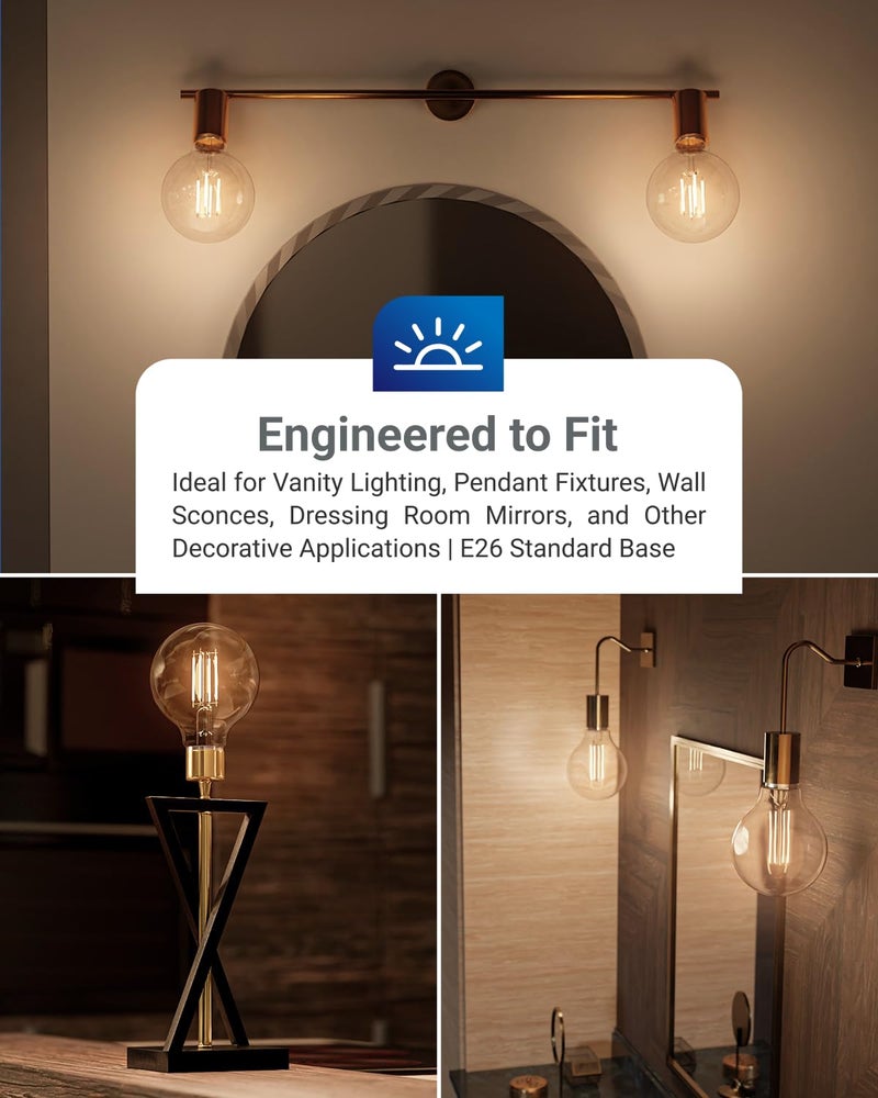 Sunco Lighting Sunco 10 Pack G25 LED Light Bulbs, Filament Edison Globe, Vanity Lighting Bulb for Bathroom Bedroom, 500 LM, 5W (60W Equivalent), 3000K Warm White, Dimmable, E26 Base, Clear UL - Image 4