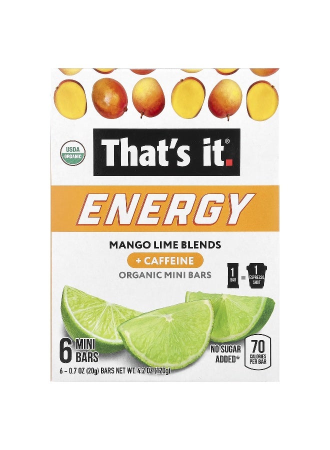 That's it. That's It, Energy, Organic Mini Bars, Mango Lime Blends, 6 Mini Bars, 0.7 oz (20 g) Each - Image 1