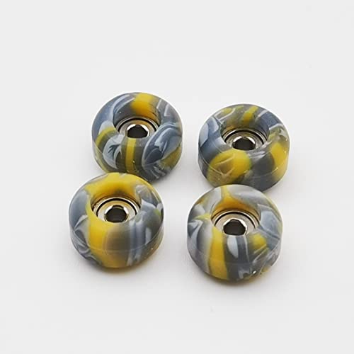 RACOFSB Fingerboard Wheels with Bearing CNC Lathed Swirl Color New Material (Yellow mix) - Image 3