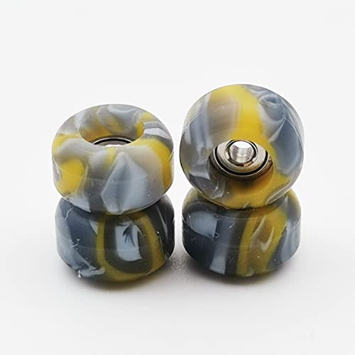 RACOFSB Fingerboard Wheels with Bearing CNC Lathed Swirl Color New Material (Yellow mix) - Image 4
