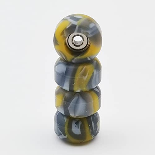 RACOFSB Fingerboard Wheels with Bearing CNC Lathed Swirl Color New Material (Yellow mix) - Image 2