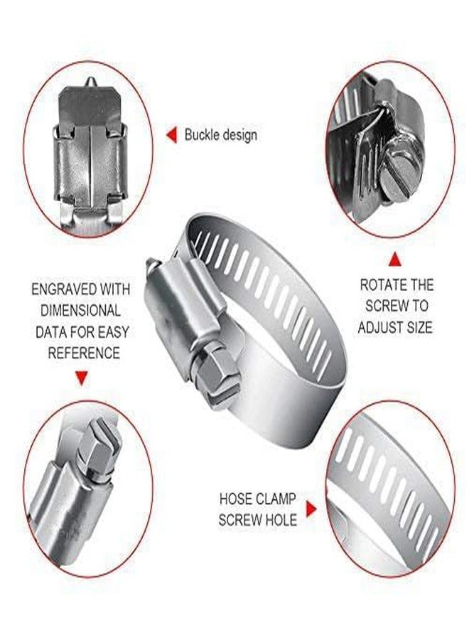 ES EKSAFAR ESEKSAFAR Alloy Stainless steel Hose clamp/Pipe clip Diameter Size adjust (5pc Hose clamp, 1.25"inch) - Image 5