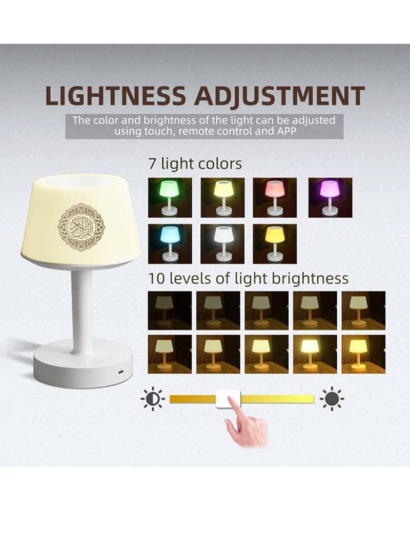 ELTRAZONE Table Lamp Quran Speaker Muslim Bluetooth Speaker,Digital Speaker with Remote&Mobile App Night Light Desk Lamp for Kids - Image 3