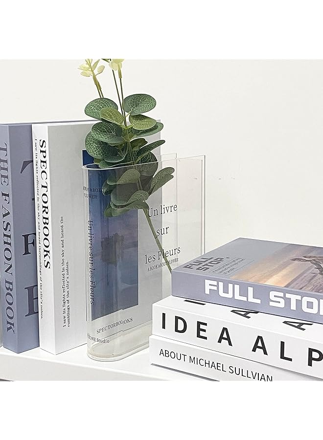erorex Clear Book Vase For Flowers Acrylic Book Vase For Flowers Cute Bookshelf Decor Unique Vase For Book Lovers Book Shelf Decor Room Decor A Book About Flowers - Image 4