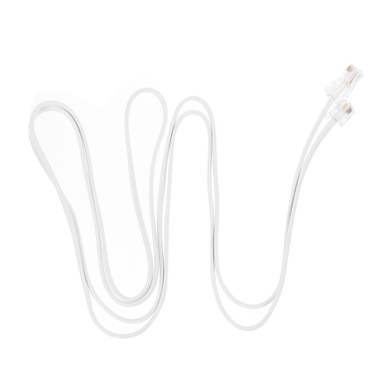 كابل هاتف أبيض 4 أسلاك من RJ11 إلى RJ45 6P4C إلى 8P8C سلك أرضي للمكتب المنزلي - Image 2