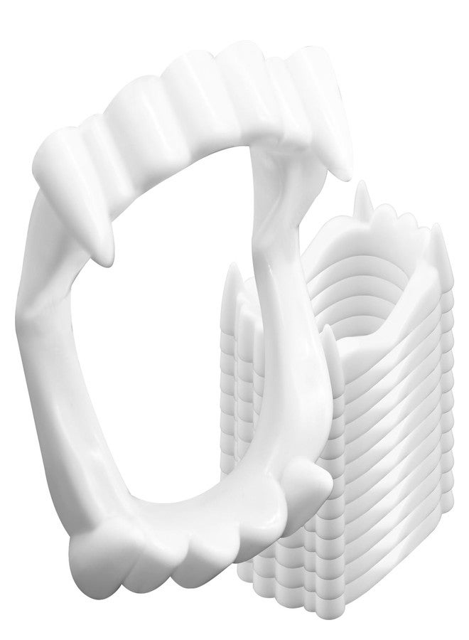 Kreyfer 12 Pcs White Fake Vampire Teeth Fangs - Halloween Vampire Plastic Teeth for Kids, Fun Cosplay Props, Party Favors and Trick or Treat Accessories - Image 1