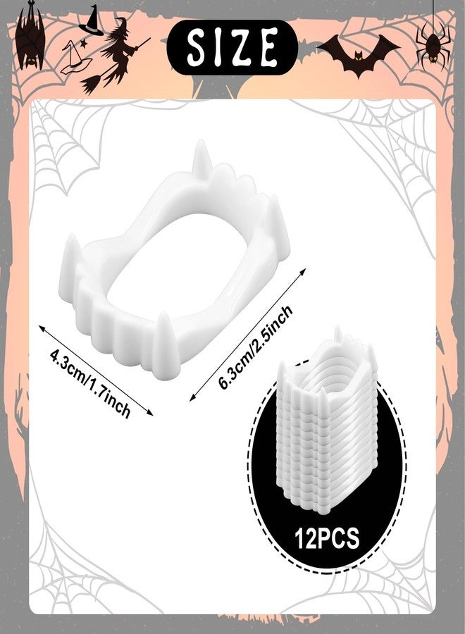 Kreyfer 12 Pcs White Fake Vampire Teeth Fangs - Halloween Vampire Plastic Teeth for Kids, Fun Cosplay Props, Party Favors and Trick or Treat Accessories - Image 2