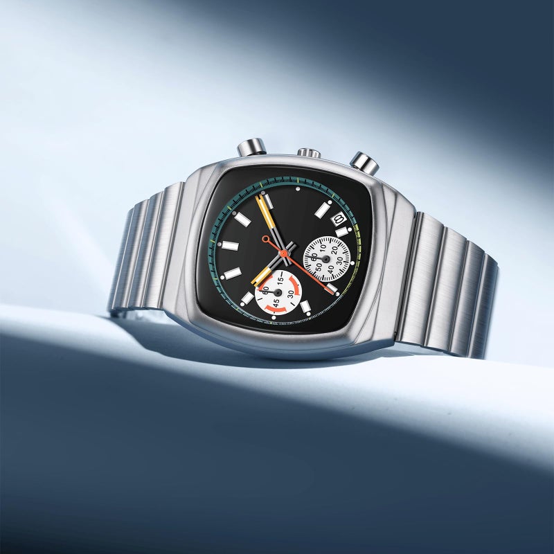 CILOA Mens Watches Chronograph Stainless Steel Waterproof Date Analog Business Fashion Wristwatch for Menï¼ˆBlack/Silverï¼‰ - Image 4