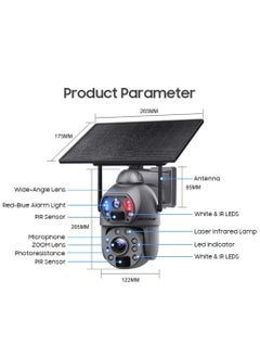 DOCKCASE Dual-Lens 4G Sim Card Solar Powered Outdoor zoom linkage ptz Security Camera  - Image 2