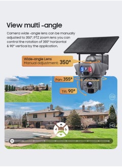 DOCKCASE Dual-Lens 4G Sim Card Solar Powered Outdoor zoom linkage ptz Security Camera  - Image 3