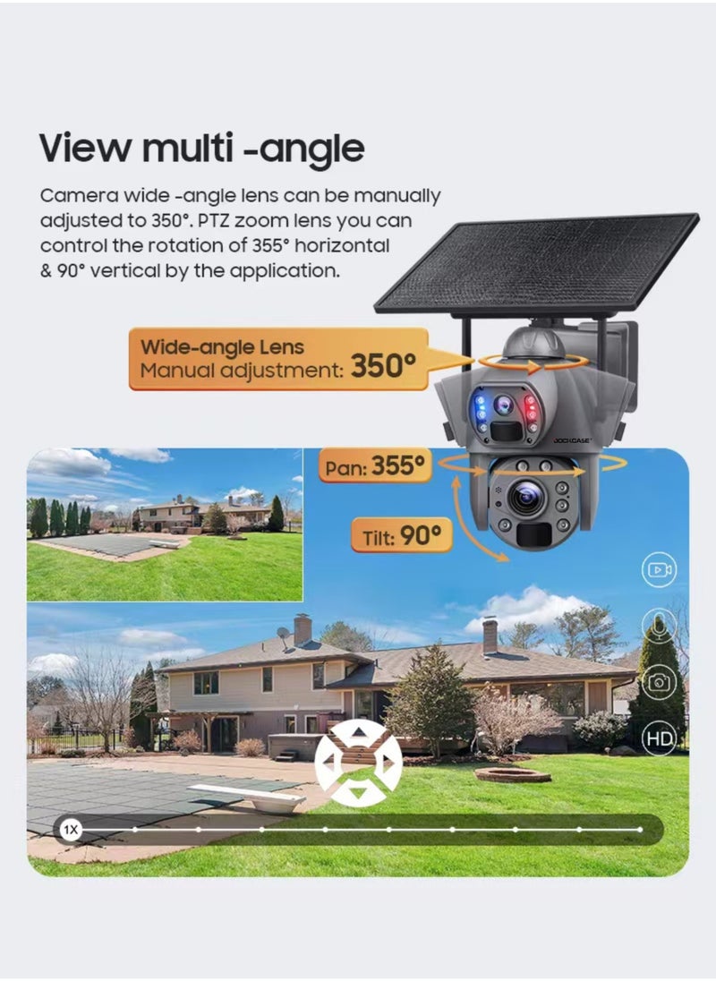 DOCKCASE - Dual-Lens 4G Sim Card Solar Powered Outdoor zoom linkage ptz Security Camera - Image 1