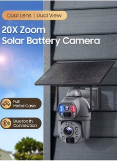 DOCKCASE Dual-Lens 4G Sim Card Solar Powered Outdoor zoom linkage ptz Security Camera  - Image 4