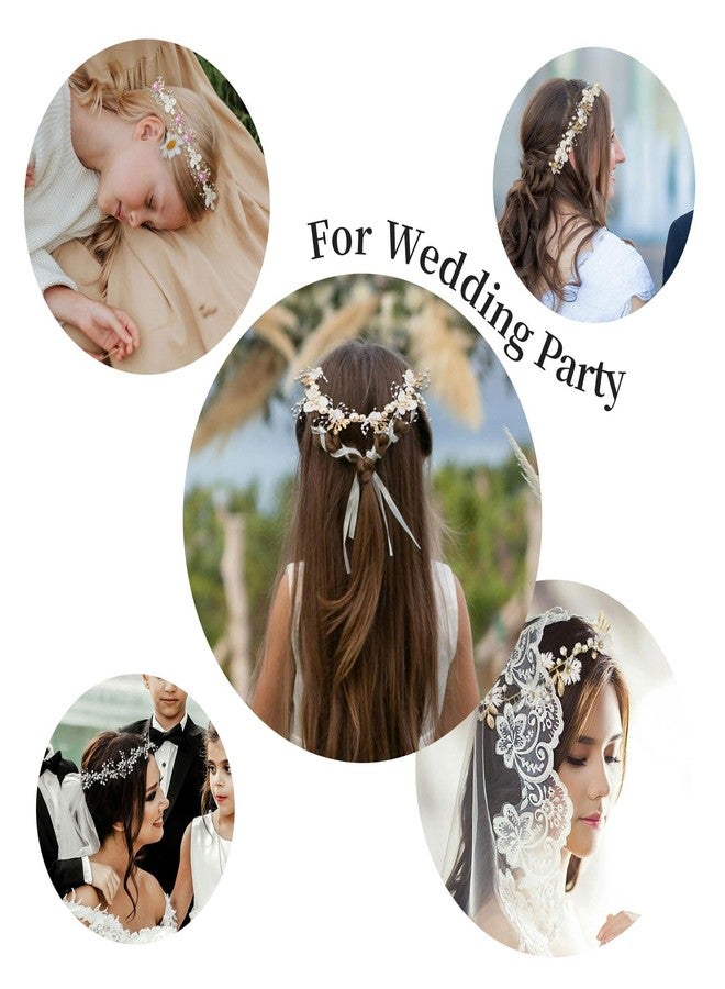 QIUTIMIY Flower Girl Hair Accessory,Princess Headpiece for Bridal Wedding,first communion pearl headpiece for girls Women,Style8 - Image 5