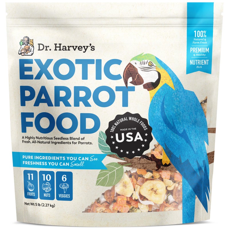 Dr. Harvey's Exotic Parrot Blend, Seedless Blend of Natural Food for Large Parrots - Image 1