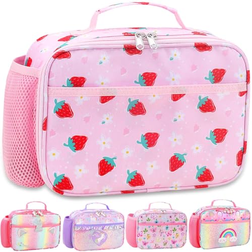 RHCPFOVR Kids Lunch Box for Girls Teens Insulated Lunch Bag Reusable Lunch Tote Kit for School Travel - Image 1