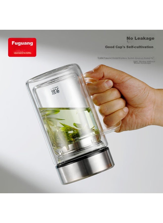 Tomimitsu Fuguang Double-layer Glass Cup Supports Group Purchase Customization, Tea Infuser Cup, Office Cup With Handle, Large Capacity Water Cup For Men And Women, 580ml - Image 4