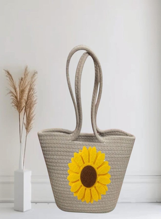 GHATIN Women's Stylish Straw & Polyester Tote Handbag for Office, Travel, College & Shopping - Image 4