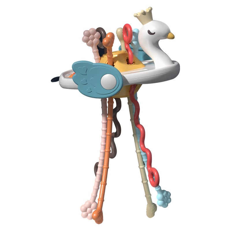 Keyohome Montessori Toys 12-18 Months, Food Grade Silicone Pull String Activity Toy, Baby Sensory Toys, Early Educational Fine Motor Skills Christmas Birthday Gift for Boys Girls (L, Swan) - Image 1