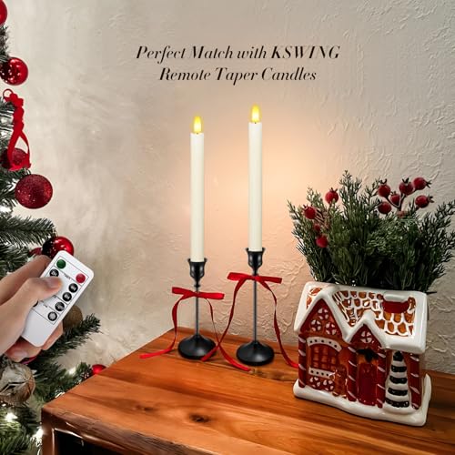 KSWING Candlestick Holders 6 PCS Metal Taper Candle Holders KSWING Black Candle Stick Holders Set Perfect for Table Centerpiece Mantel Party Wedding Christmas Home Decor Set of 6 - Image 3