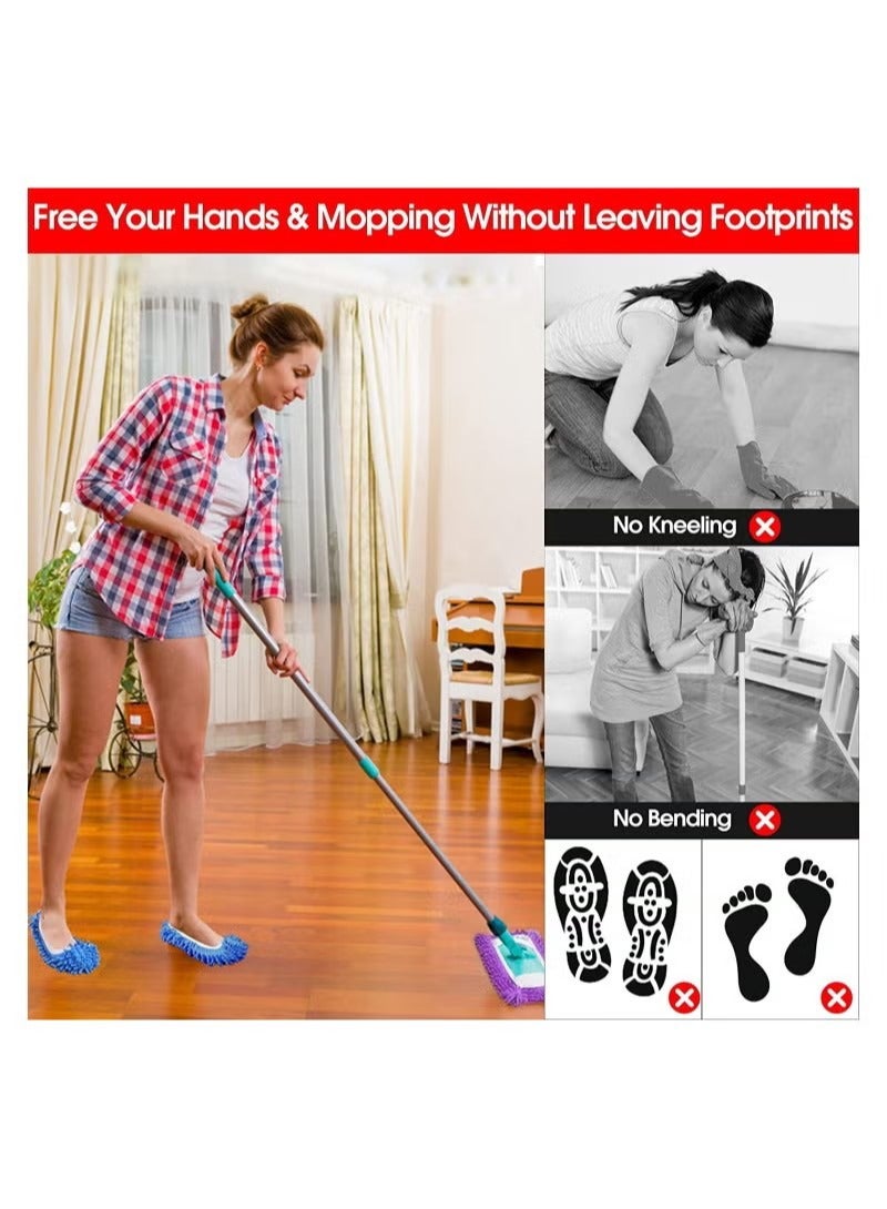 Dust Sock Cleaning Slippers Mop Slippers for Floor Cleaning Microfiber Dust Mop Slippers Covers Dust Hair Cleaner Foot Socks Mop Caps Multi Function Floor Cleaning Shoe Covers 5 Pairs - Image 4