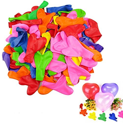 yueton Pack of 100 Assorted Colors Love Heart Shaped 12 inch Latex Balloon for Home Room Celebration Party Wedding Birthday Decoration - Image 1
